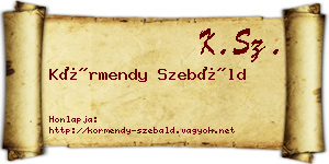 Körmendy Szebáld névjegykártya